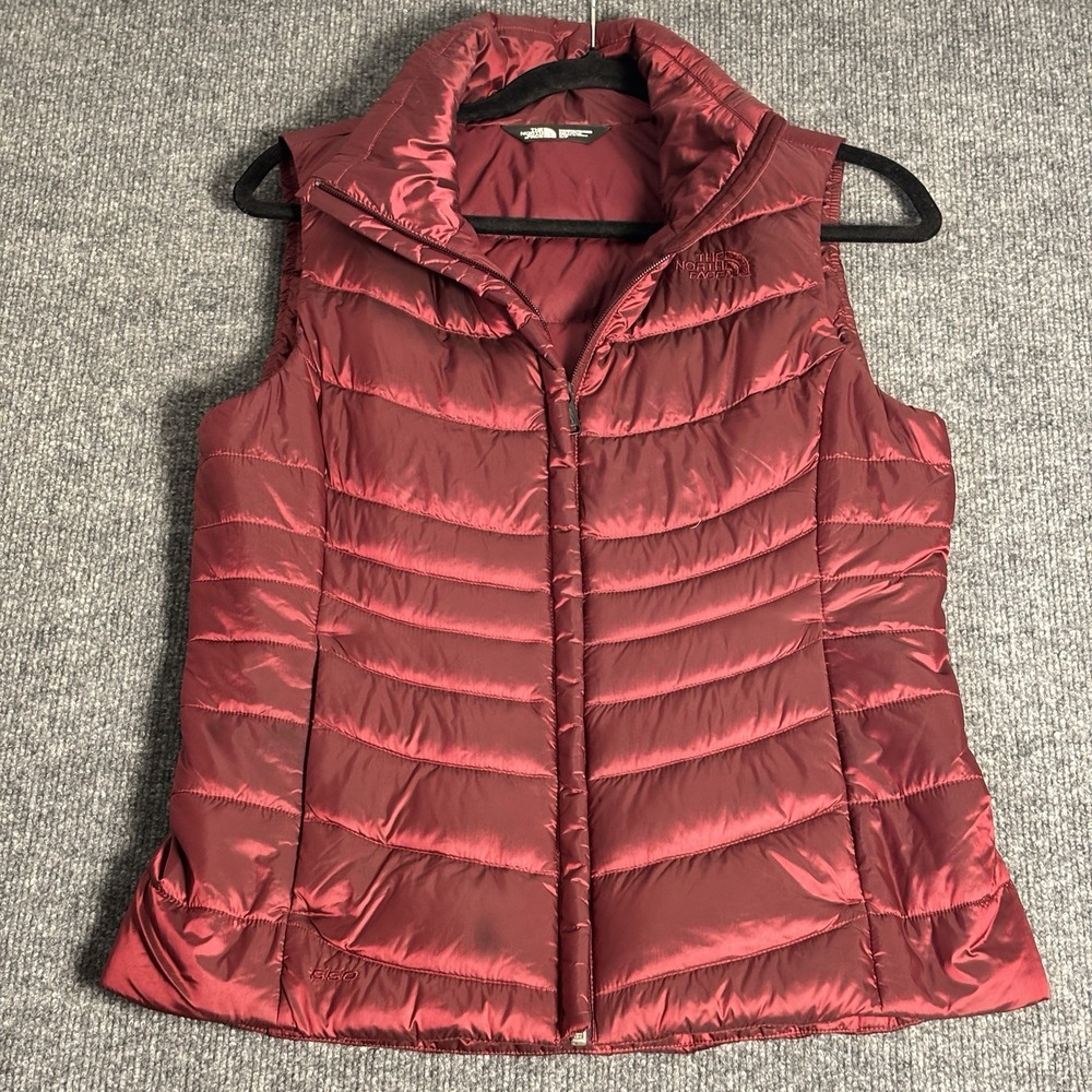 The North Face Aconcagua Vest Womens Small Deep Garnet Red Shiny 550 Down Puffer
